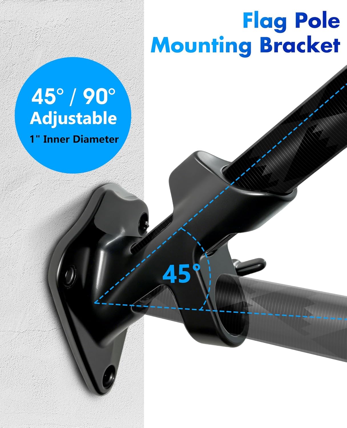 6FT Flag Pole For Outside House, Outdoor Flag Pole With Carbon Fiber, 2-Section Non-Wrapping Heavy Duty Flagpole Kit For Porch,Residential,Yard,Rustproof & Wind-Resistant（With 3X5 Nylon Flag, Bracket）