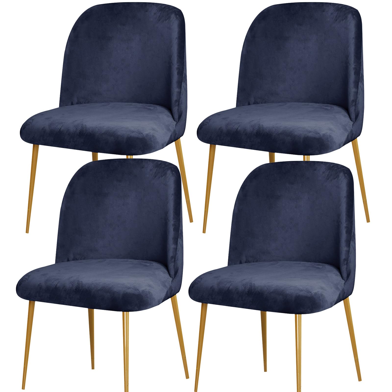 yampiyt Velvet Curved Chair Covers Dining Room Chairs Set of 1/2/4/6,Mid Century Modern Chair Covers, Semi Circle Back Chair Protector Seat Covers Slipcovers for Kitchen Living Room Set