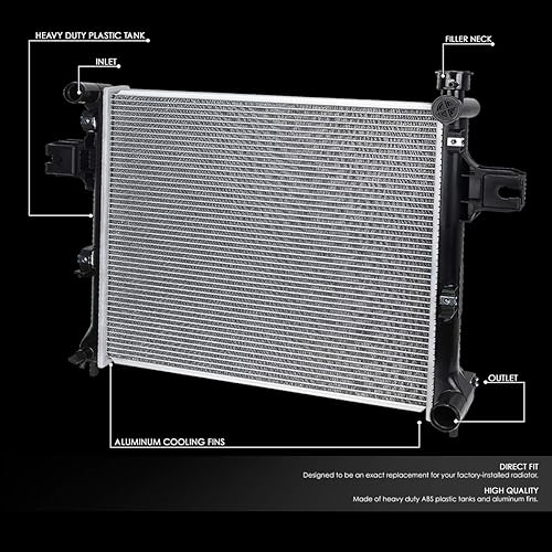 Miniatura 23 de DNA Motoring OEM-RA-2262 Radiador de núcleo de aluminio compatible con 99-04 Grand Cherokee 4.0 AT, 23-7/16 pulgadas de ancho x 21-9/16 pulgadas