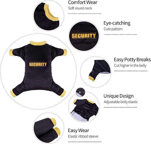 Miniatura 2 de CuteBone Pijamas suaves para perros, ropa para gatos, ropa linda para cachorros, pijama para mascotas, mameluco P264S de seguridad, talla S