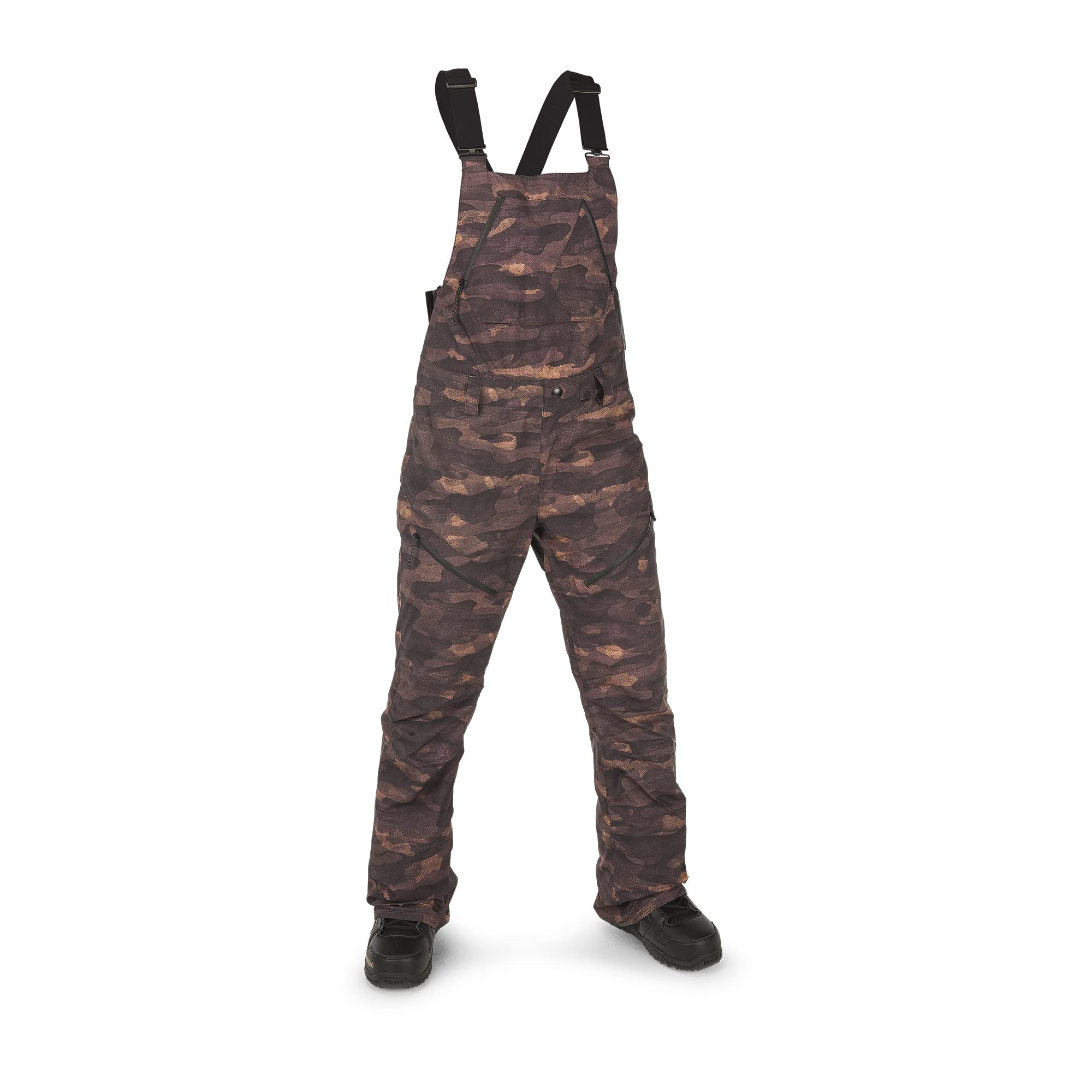 Volcom womens ELM Stretch Gore Bib Overalls, Dusk Camo, Medium