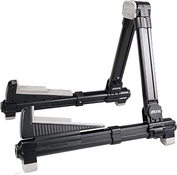 Universal A-Frame, Foldable Guitar Stand - Adjustable and Portable Guitar Rest for Classical, Acoustic, Electric Guitars, Bass and Ukulele