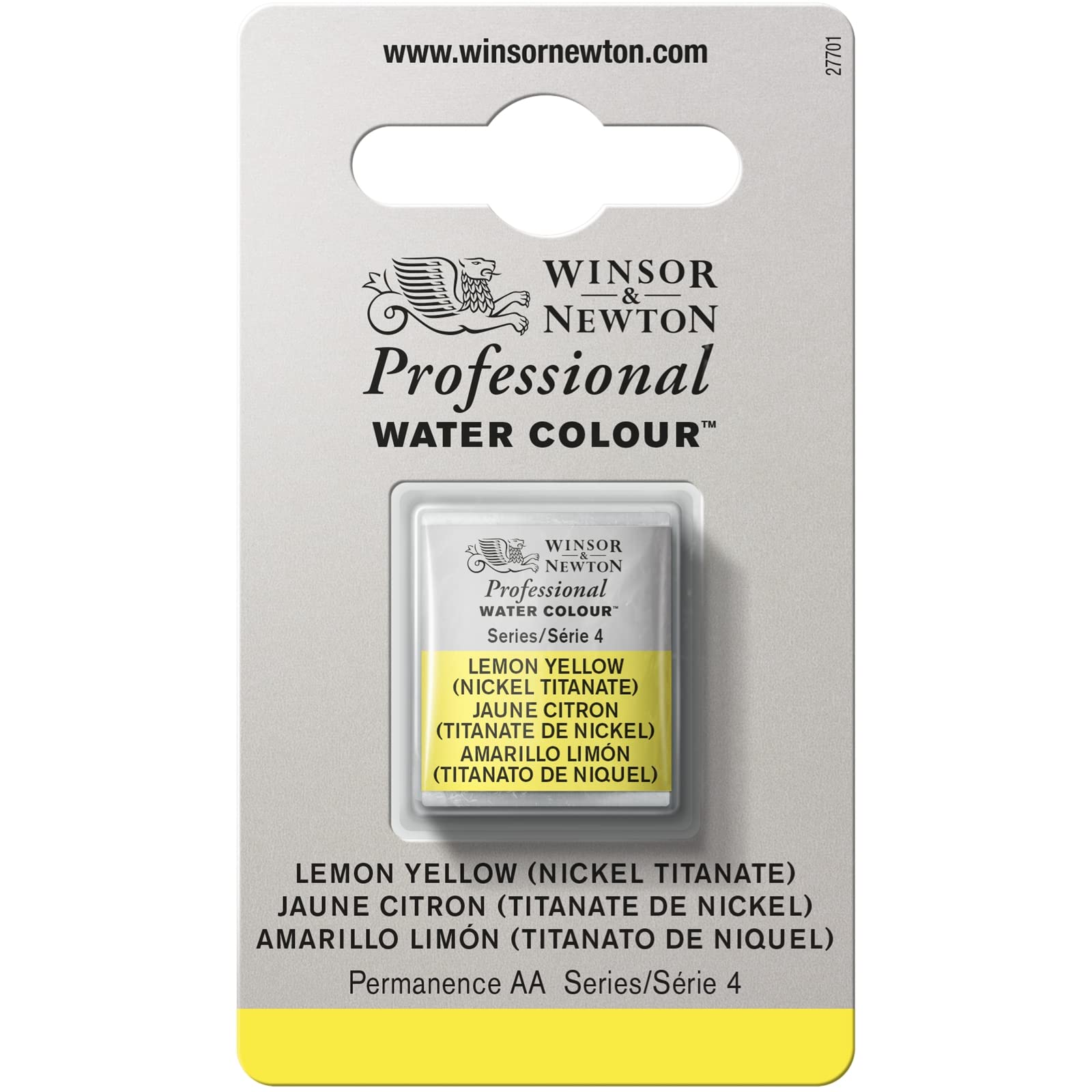 Winsor & Newton Professional Watercolour Paint, Artist Quality, Finest Pigments, Lemon Nickel Titanium, Half Pan โ image 1