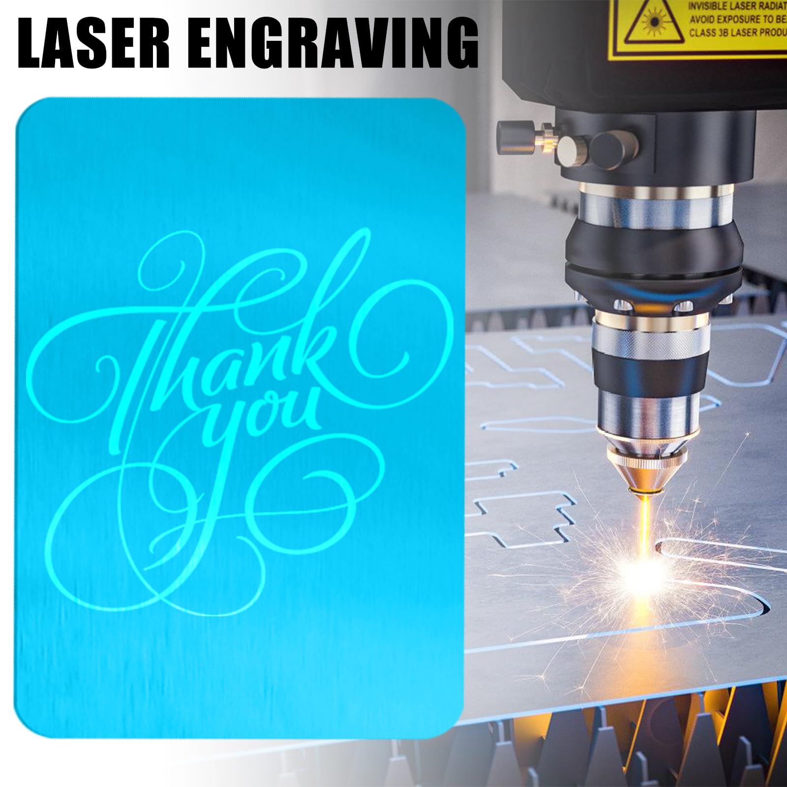 100 Biglietti Da Visita In Metallo - Alluminio Opaco, Incisione Laser, Per Ufficio O Fai Da Te - Foto 5