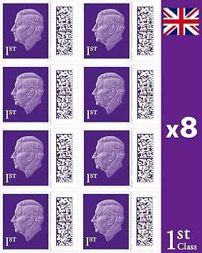 1st Class Stamps 8 Pack   Barcoded Self-Adhesive UK Letter Postage   Official 1st Class Postage Stamps Total 8 | UK BEST SELLERS