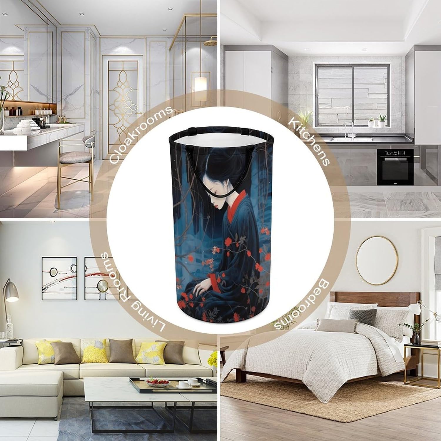 Light Red Female Laundry Hamper Freestanding Waterproof Clothes Hamper with Easy Carry Handles Large Collapsible Laundry Baskets Portable Dirty Clothes Basket