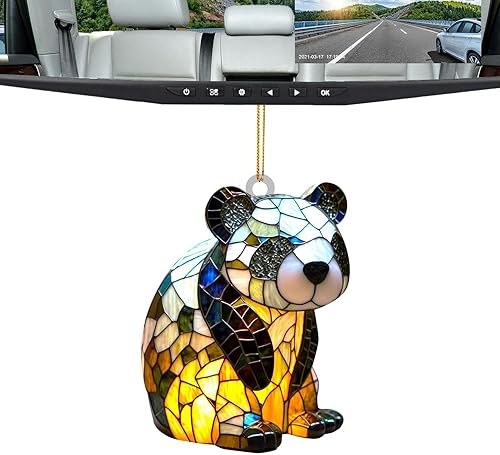 Adornos acrílicos para árbol de Navidad, espejo retrovisor, decoración de animal