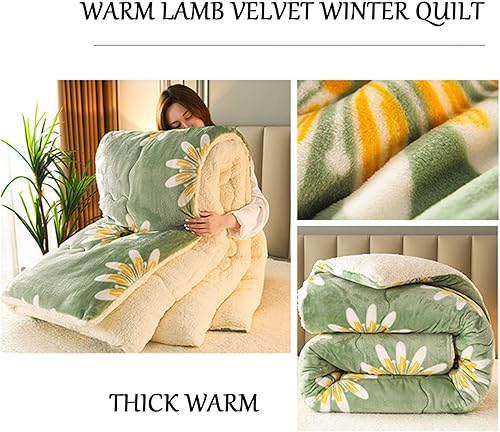 Miniatura 2 de RRNAR Colacolcha, edredón, edredón de cachemira, edredón grueso y cálido de cachemira, edredón de fibra hueca para el hogar, dormitorio, doble,