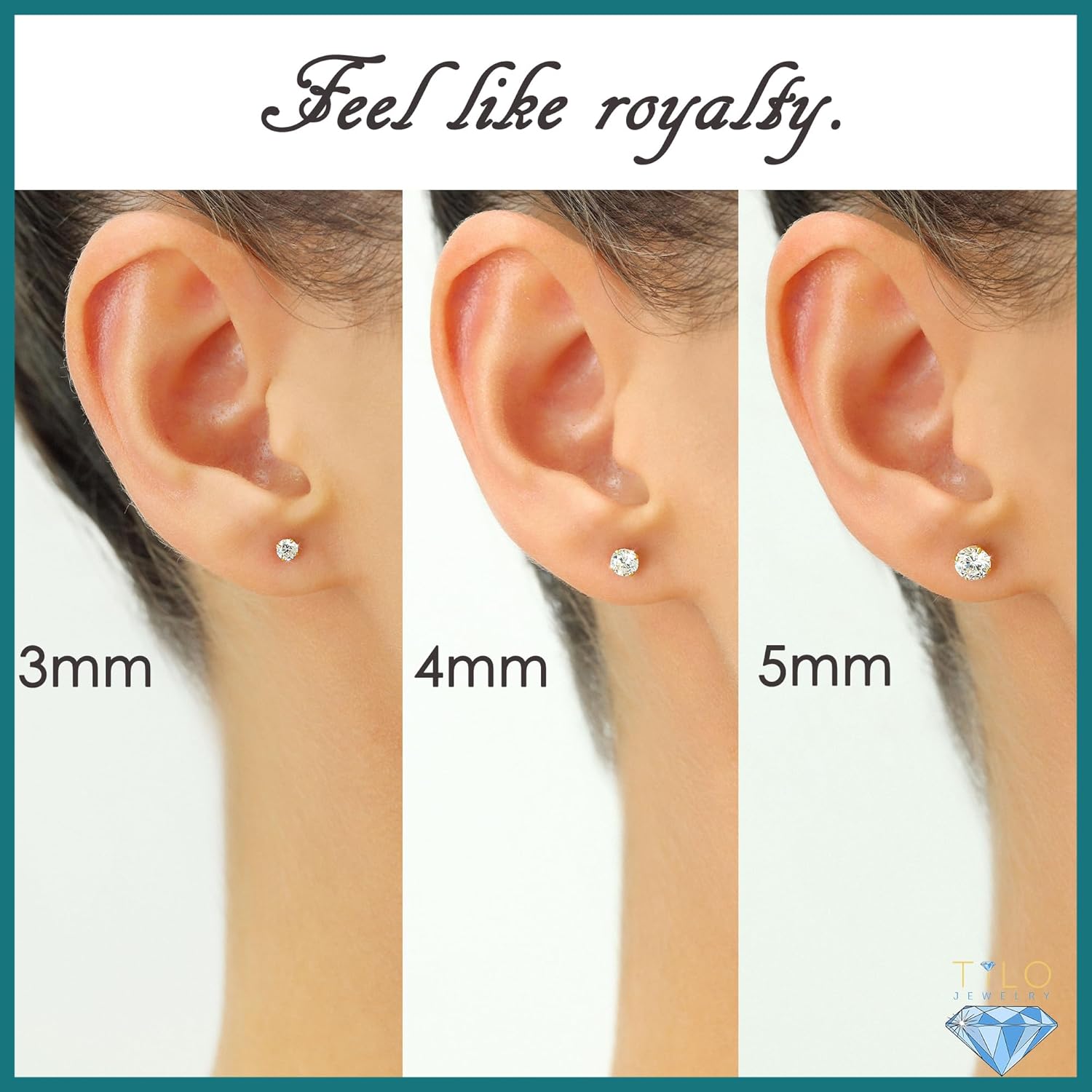 14k Solid Rose Gold Basket Set Round CZ Stud Earrings, Push back Cz Studs, Sleeper Cz Studs, Unisex