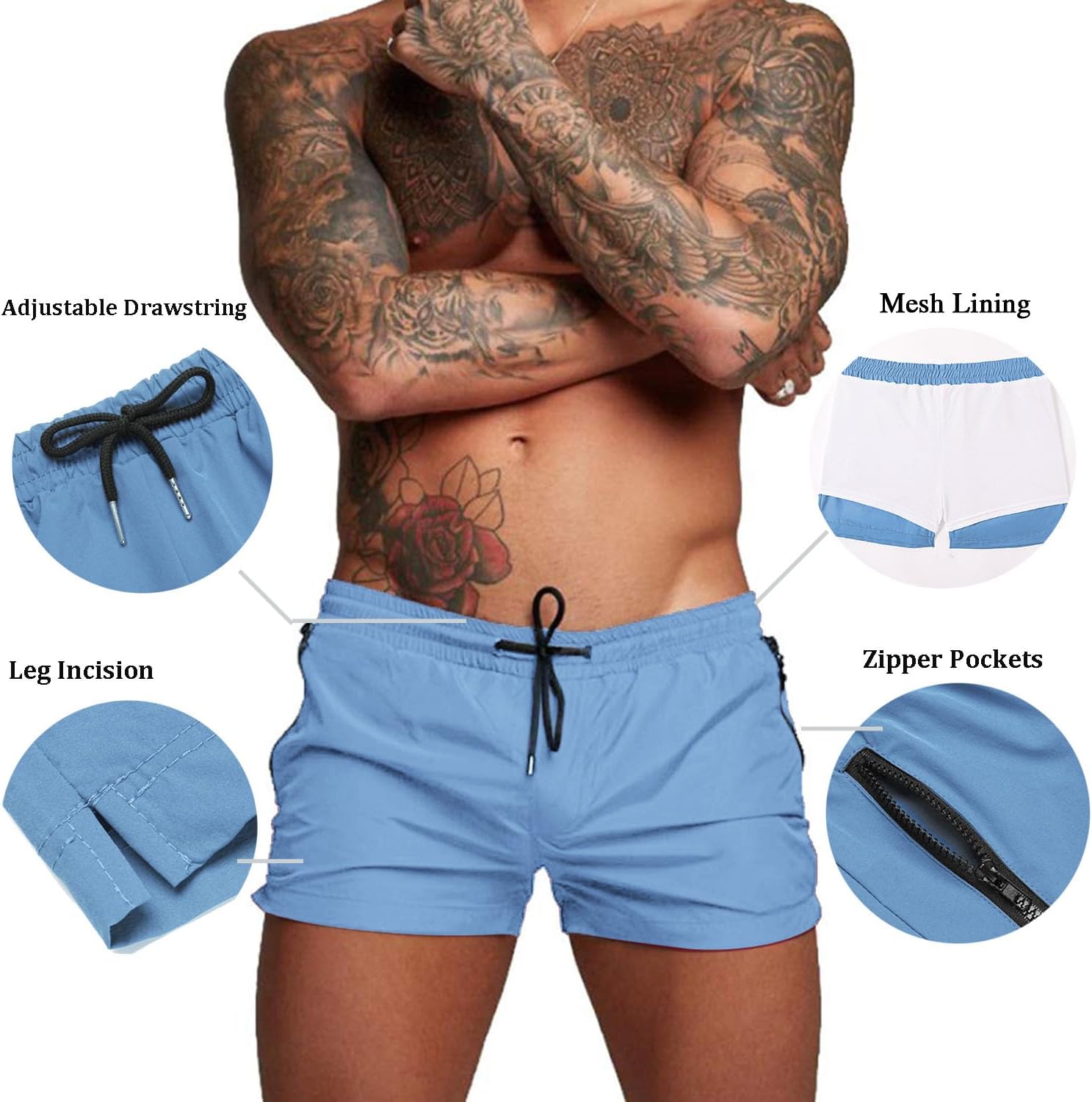 COOFANDY Men's Swim Trunk Quick Dry Swimwear Mesh Lining Bathing Suit Swimsuit Board Beach Sport Short - Image 3