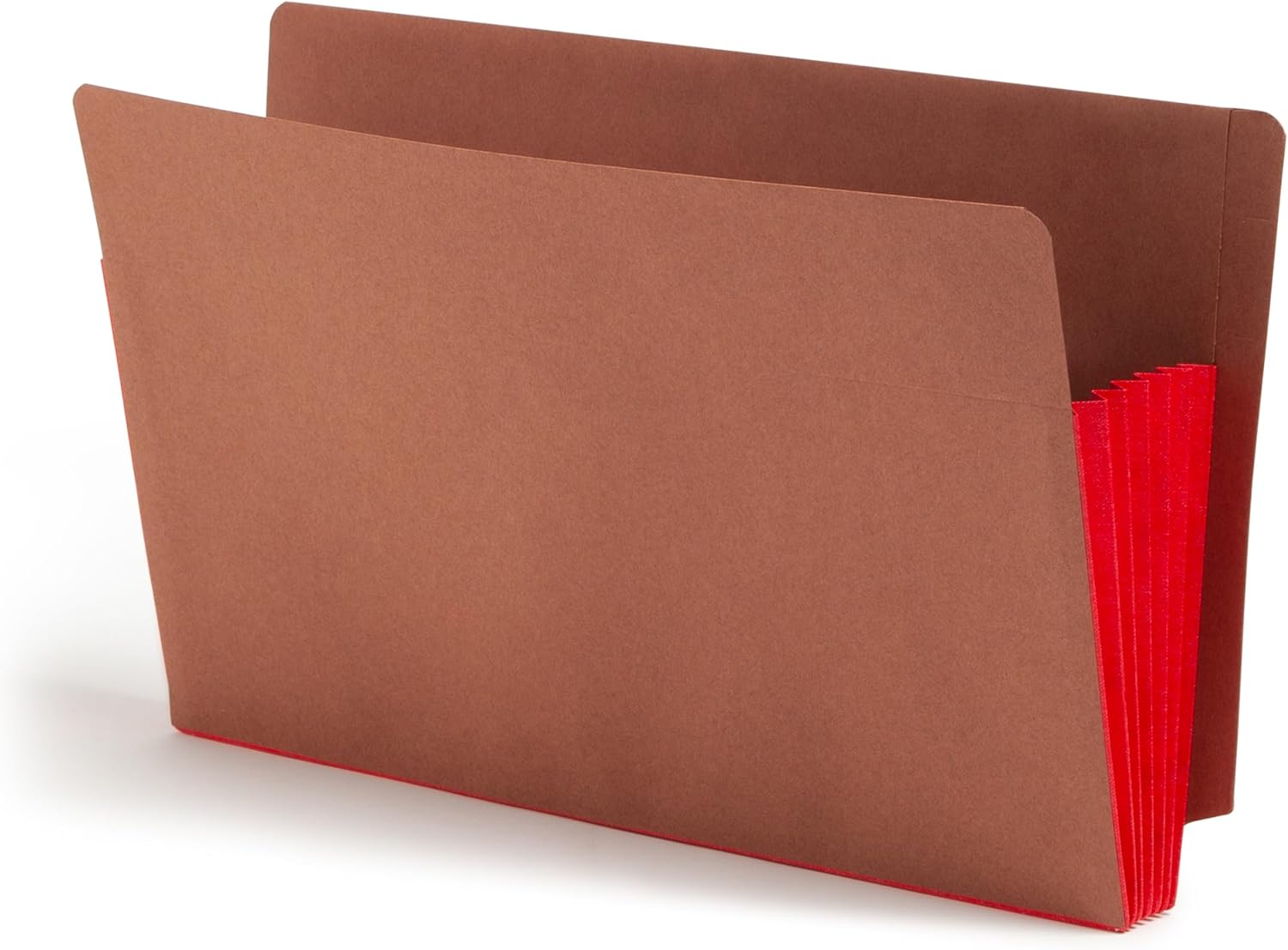 Smead End Tab Pocket, Reinforced Straight-Cut Tab, 5-1/4" Expansion, Extra Wide Legal Size, Redrope with Dark Brown Gusset, 10 per Box (74691)