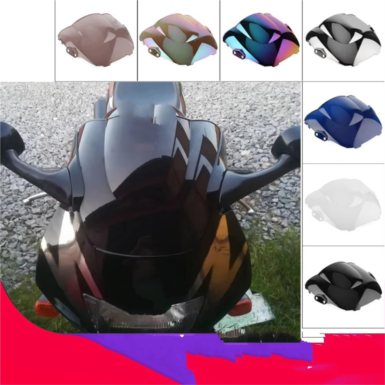 Parabrisas Motocicleta Parabrisas de Doble Burbuja para CBR600 para CBR 600 para F3 1995-1998, Accesorios para Motocicleta, Deflector de carenado. Deflector Moto(Clear)