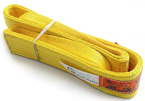 Miniatura 44 de DD Sling (Hecho en EE. UU.). 2 pulgadas de ancho X (longitudes de 4' a 20') en el listado! Eslingas de nylon de 2 capas con ojo torcido, de ojo a