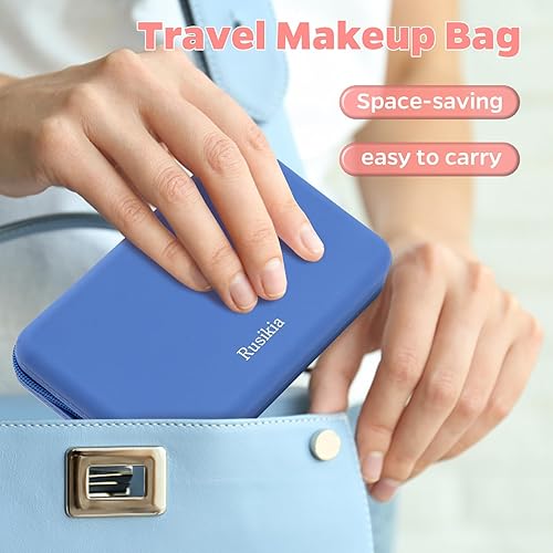 Miniatura 3 de Bolsa de maquillaje portátil para mujer, bolsas de cosméticos de viaje para mujeres, mini bolsa de cuidado de la piel, impermeable, tamaño de viaje,