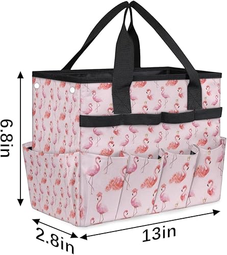 Miniatura 3 de Flamingo Crown - Bolsa de herramientas de jardín para mujeres y hombres, bolsas de almacenamiento de herramientas de jardinería con 10 bolsillos,