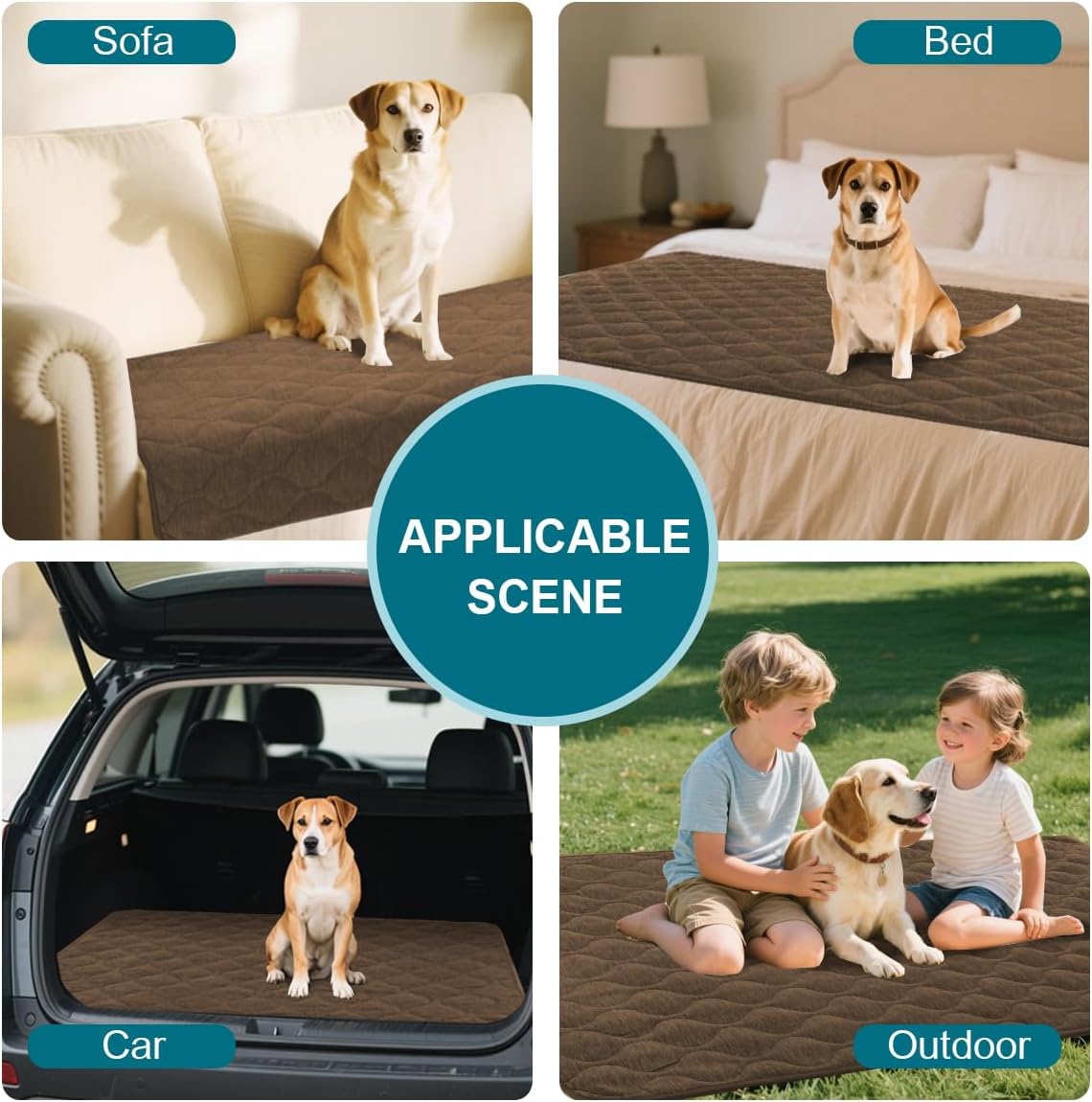 Turquoize Couch Cover for Dogs Washable Non-Slip Couch Covers for 3 Cushion Couch Sofa Pet Friendly Chenille Quilted Thick Soft Sofa Slipcover Furniture Protector Covers for Pet, 36 x 70Inch, Brown - Image 4