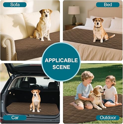 Miniatura 4 de Turquoize Funda de sofá para perros, lavable, antideslizante, para sofá de 3 cojines, acolchada de felpilla, gruesa y suave, apta para mascotas,