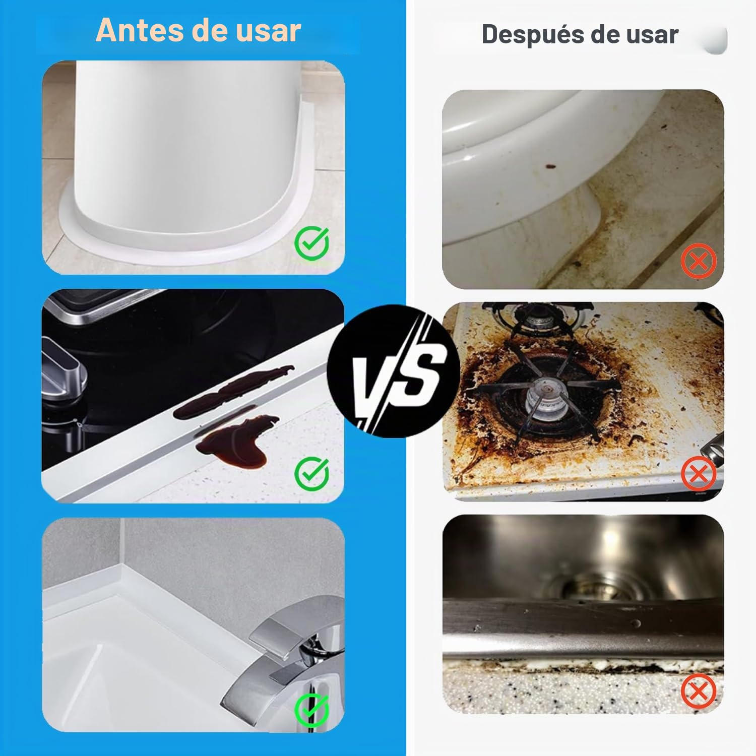 Rodapiés Autoadhesivo Flexible 6m x 40mm Perfil PVC Rodapie de Acabado Rodapiés Flexible Cinta Autoadhesiva para Cocina y Baño Cinta de Sellado Impermeable