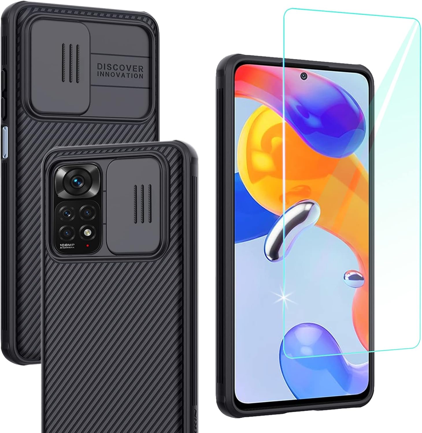 Yohii Coque Pour Xiaoi Redi Note 12 4G 6.67", Avec 2 Pièces Verre