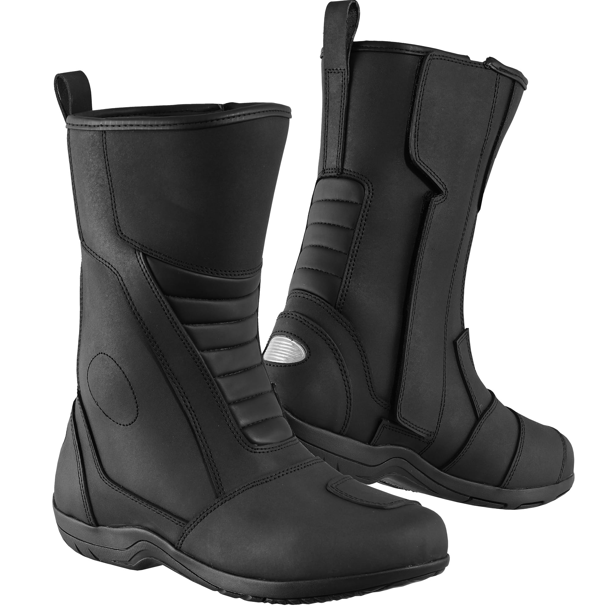 Motorradstiefel für Herren, CE-geprüft (EN13634:2017), Lederschuhe, Motorradschuhe