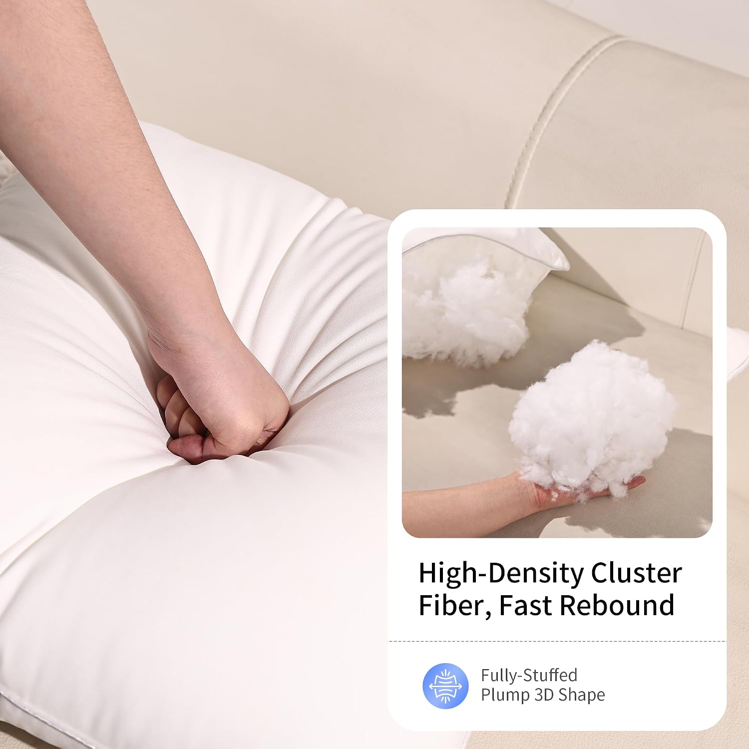 18x18 Pillow Inserts 120GSM High Density Polyester, Soft Fluffy Square Throw Pillow Core for Sofa Bed Couch, Washable Decorative Cushion Inner Filling, Durable Home Decor Pillow Filler