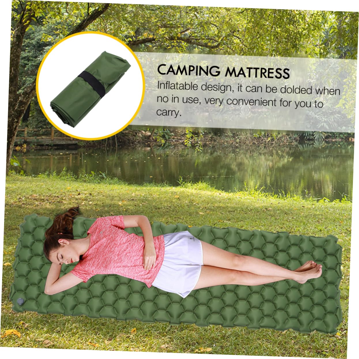 FOYTOKI Outdoor Camping Air Mattress Inflatable Sleeping Pad Tent Bed Lightweight Compact for Hiking