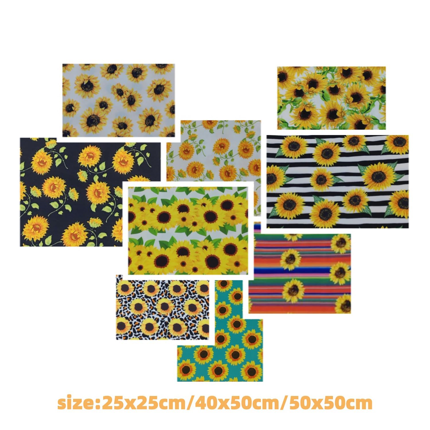 Zestaw materiałów patchworkowych ze wzorem słoneczników, towar sprzedawany na metry, wzór kwiatowy, poliester, wstępnie wycięty, materiał, patchwork, zestaw do majsterkowania, szycia