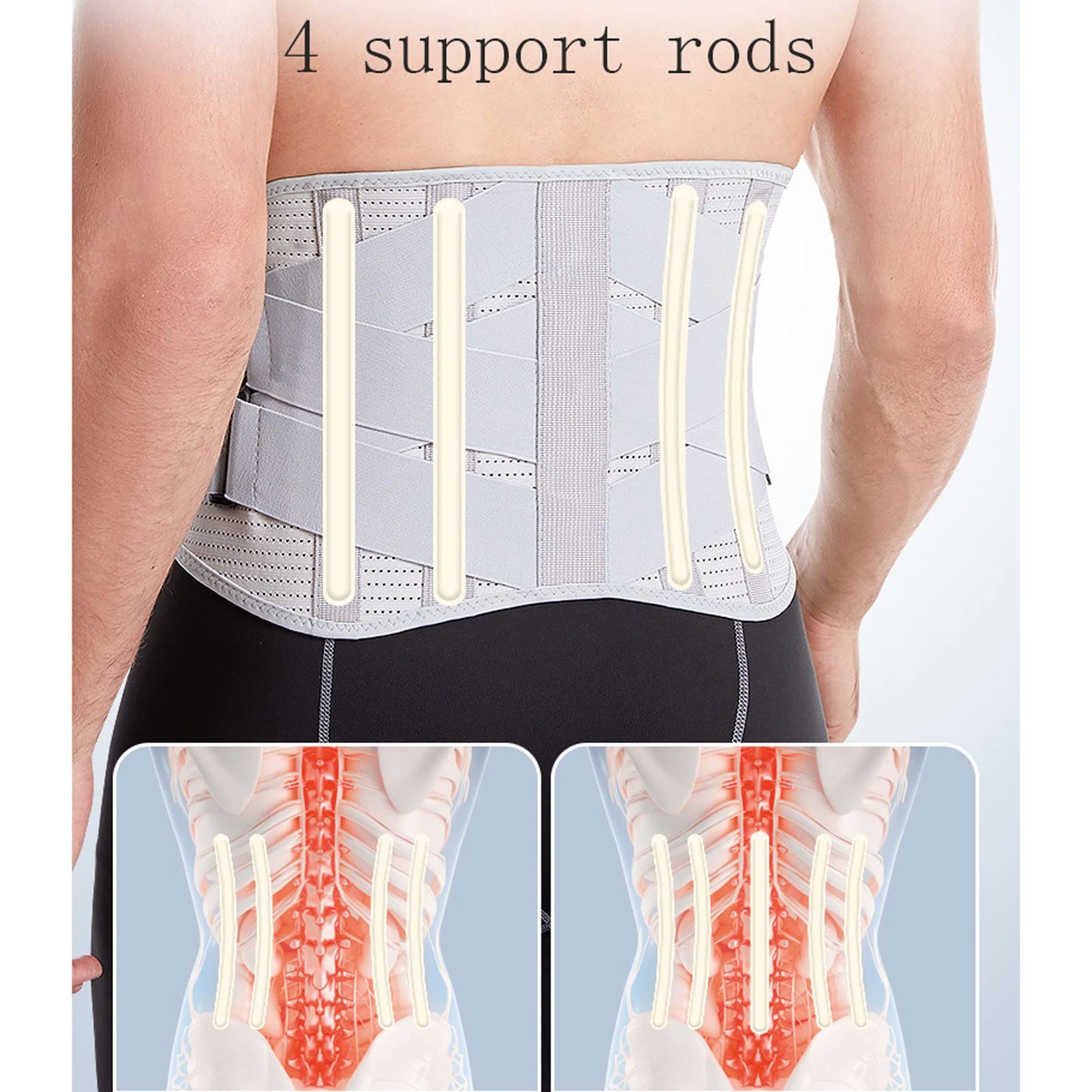 MMRTDJDR Cintura di Supporto per la Schiena Cintura di Supporto per la Schiena Tutta la Cintura di Supporto Lombare per Donna Uomo Cintura Regolabile in Vita per alleviare Il Mal di Schiena Mantiene