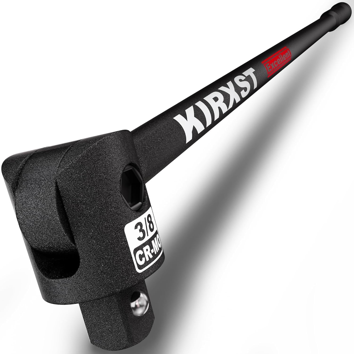 KIRXST 3/8" Drive Breaker Bar, 445 mm Pro Power Knuckle Breaker Flexi Bar, Flexible Handle Breaker Bar, Socket Wrench, Wheel Nut Spanner, Black โ image 1
