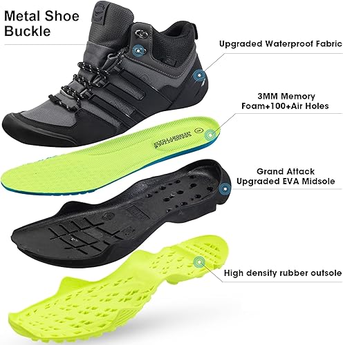 Miniatura 2 de Botas de senderismo para hombre, impermeables, hasta el tobillo, botas de senderismo para hombre, zapatos ligeros para senderismo al aire libre