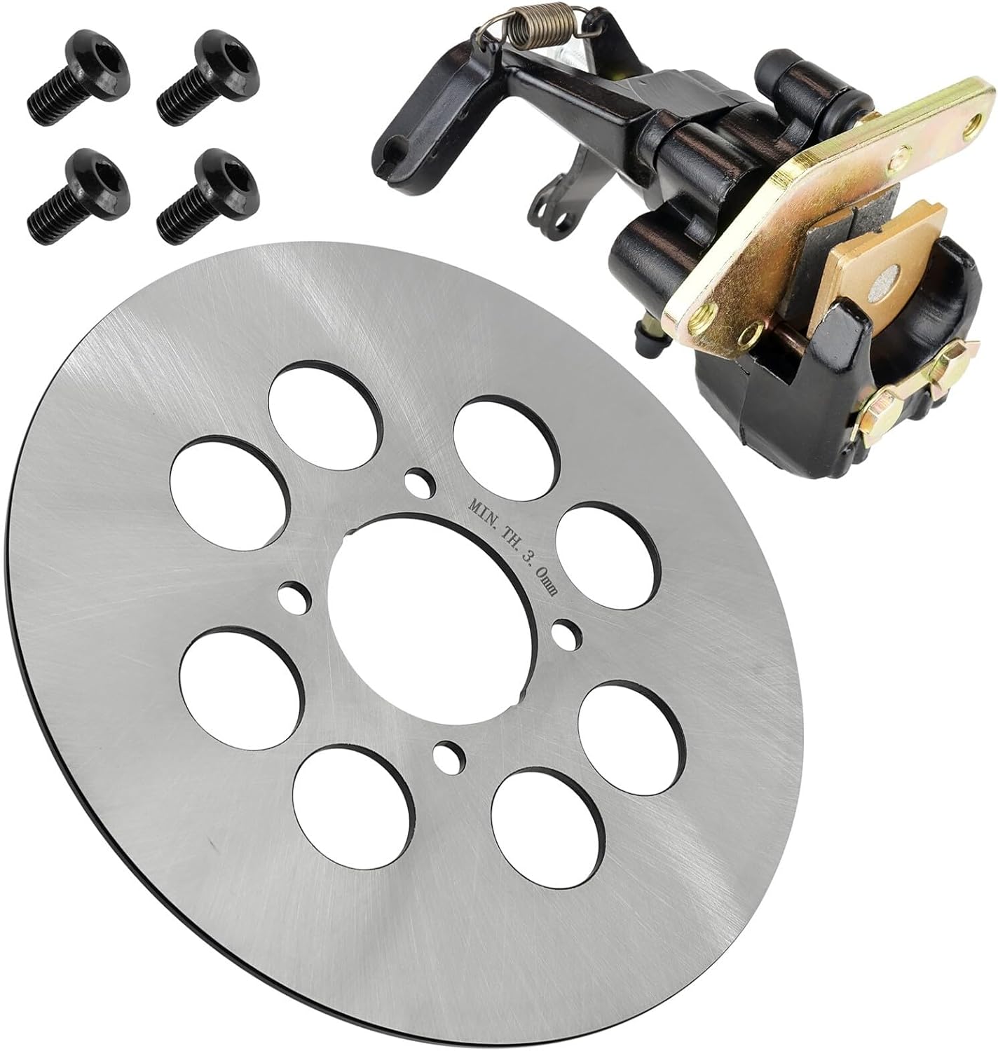 Powersports Replacement Parts for Rear Right Brake Disc with Bolts & Caliper for Yamaha Raptor 660R 2001-2005 Mod-C33C-21047