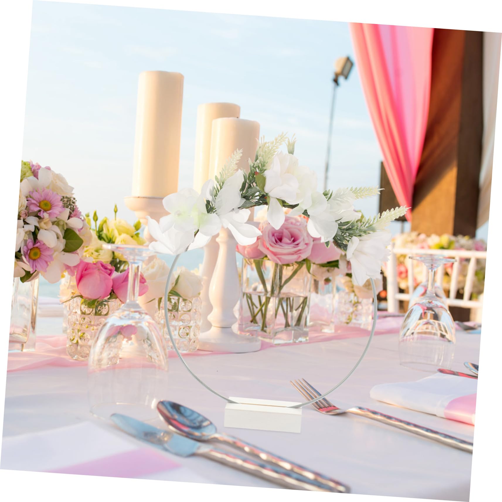 IMIKEYA Set 6 Portafiori in Metallo per Centrotavola Matrimonio Decorazioni Tavolo Fai da Te Scene di Nozze e Feste