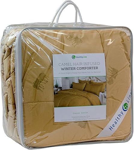 Miniatura 2 de HealthyLine Edredón alternativo de plumón de invierno de pelo camello - Manta de lana transpirable natural  Algodón, 233TC, 300 GSM - Inserto de