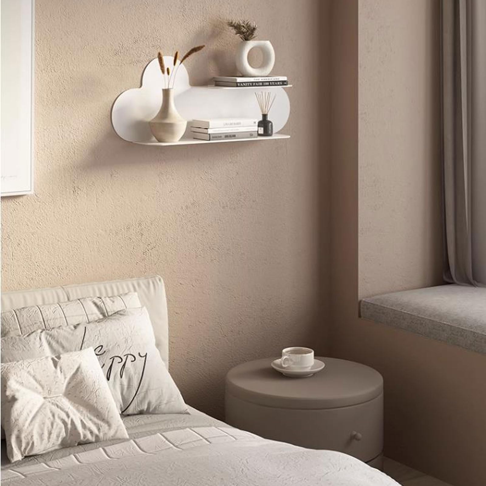Mensole sospese Mensole sospese Moderne in Metallo montate a Parete, Decorazioni per la casa, Decorazioni per la casa, Decorazioni murali per Camera da Letto, Bagno, Soggiorno, Cuc