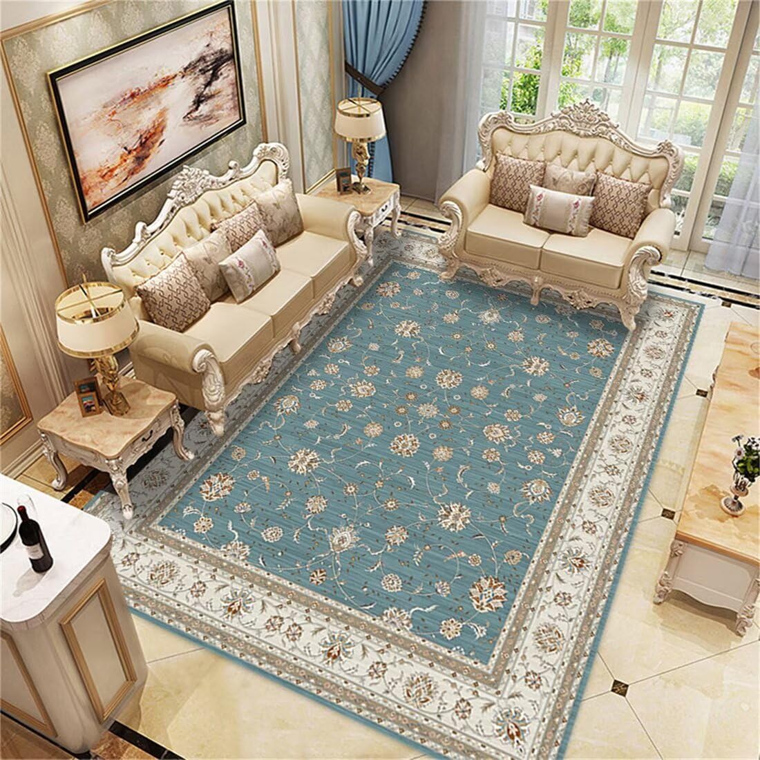 Impression d'usine de tapis bleu 50X70CM haute durabilité pour décoration intérieure