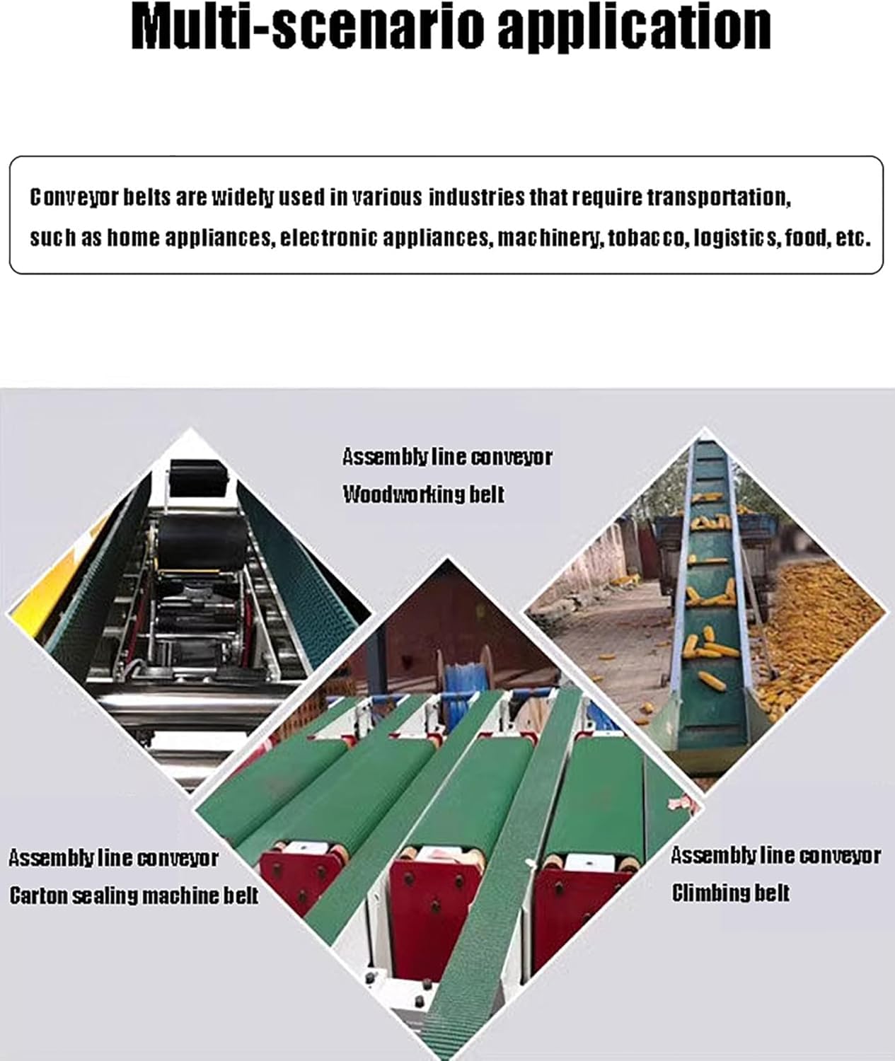Producción comercial de bandas transportadoras industriales ligeras de PVC(110x28cm)