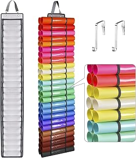 Vinyl Roll Holder, Vinyl Storage Organizer Wall Mount/Over The Door, Vinyl roll Storage, Craft Vinyl Storage Organizer Idea with 50 Compartments