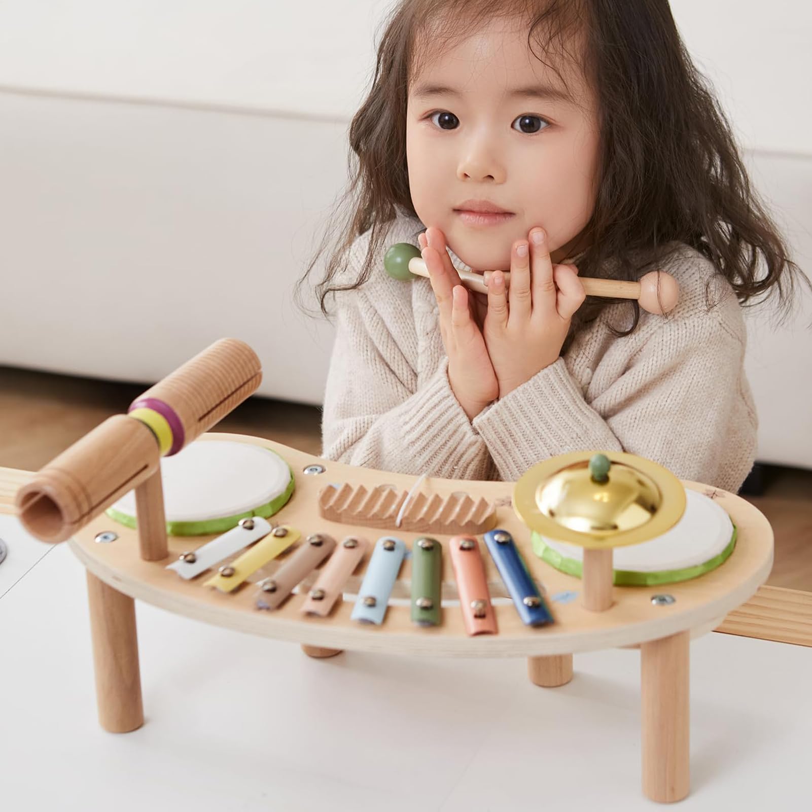 Batería Infantil Xilófono de Madera 7 en 1 | Xilófono de Madera para Niños para Regalo Cumpleaños Navidad En casa Guardería Homeschooling Preescolar