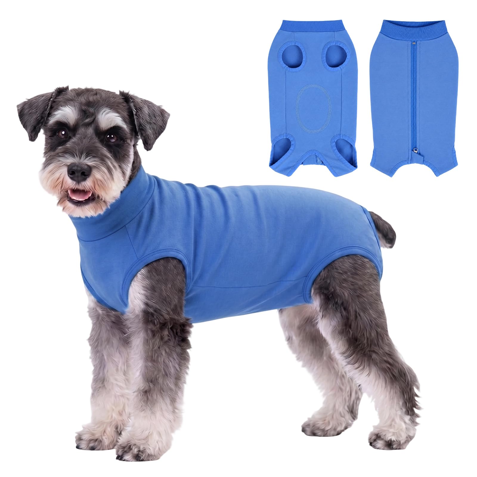 FEimaX Dog Surgery Recovery Suit Female Male Dog Onesie Surgical Bodysuit Soft Abdominal Wounds Protector Pet Shirt Cone E-Collar Alternative Puppy Post-Op Vest for Small Medium Dogs and Cats