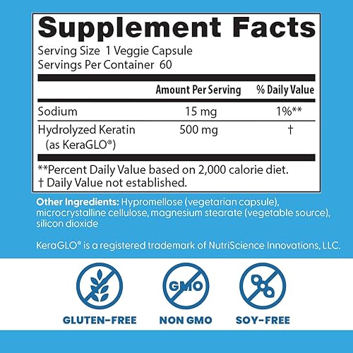 Miniatura 3 de Doctors Best - Queratina hidrolizada, apoya la fuerza y la hidratación del cabello, sin OMG, sin gluten, sin soja, 60 cápsulas vegetales
