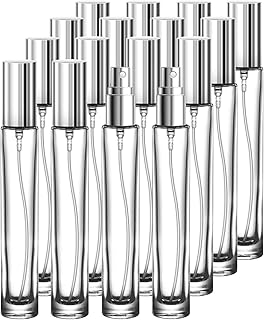 Glassfinity Travel Perfume Bottle Refillable, 16pcs 10ML Mini Glass Perfume Containers with Funnel and Label, Empty Portab...