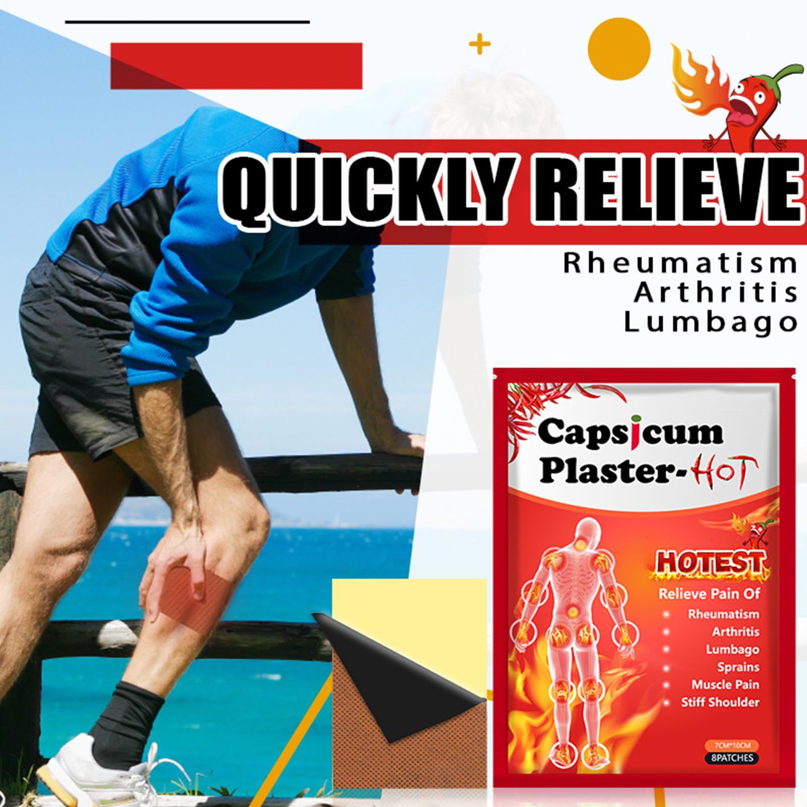 Patch termiche della Capsaicina,Patch termiche,Patch termiche di capsaicina naturale,Alleviare la tensione muscolare,Patch termiche per il corpo 40PC