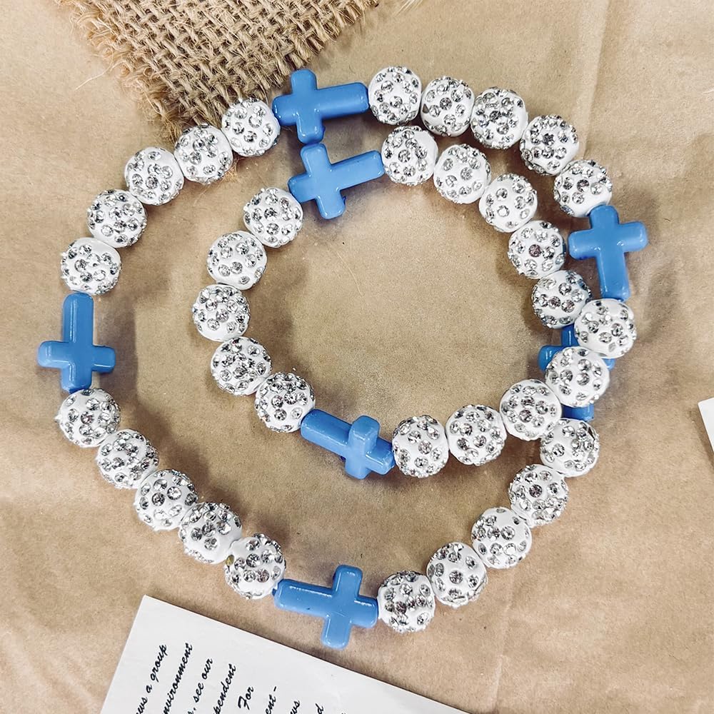 Collar de Béisbol con Cruz para Niños, Collar de Cuentas Deportivo para Niños y Adolescentes, Collares de Béisbol para niños y Chicas, Regalos de Béisbol para Niño, Collar con Cruz de Béisbol Juvenil