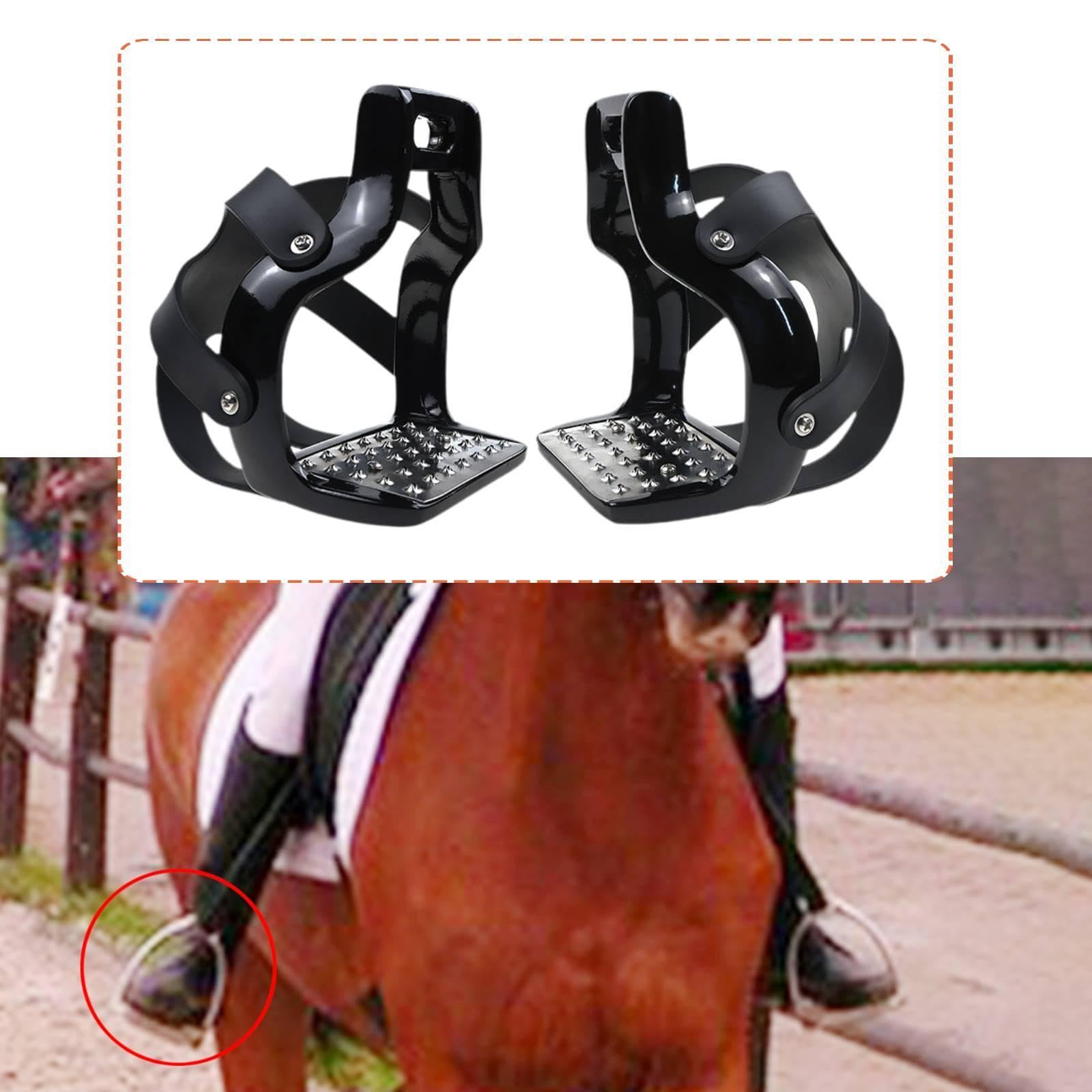2 Piezas Estribos para Caballo para Montar Pedal Antideslizante Estructura en Aluminio Soporte Seguro Adecuado para Profesionales Y