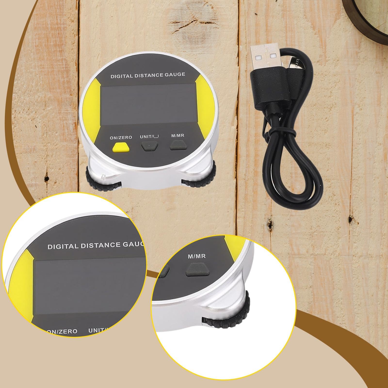 Cinta Métrica Electrónica con Pantalla, Herramienta de Medición Pequeña Y Precisa, Regla Enrollable para Superficies Planas, Diámetros Y Curvas, Amarillo