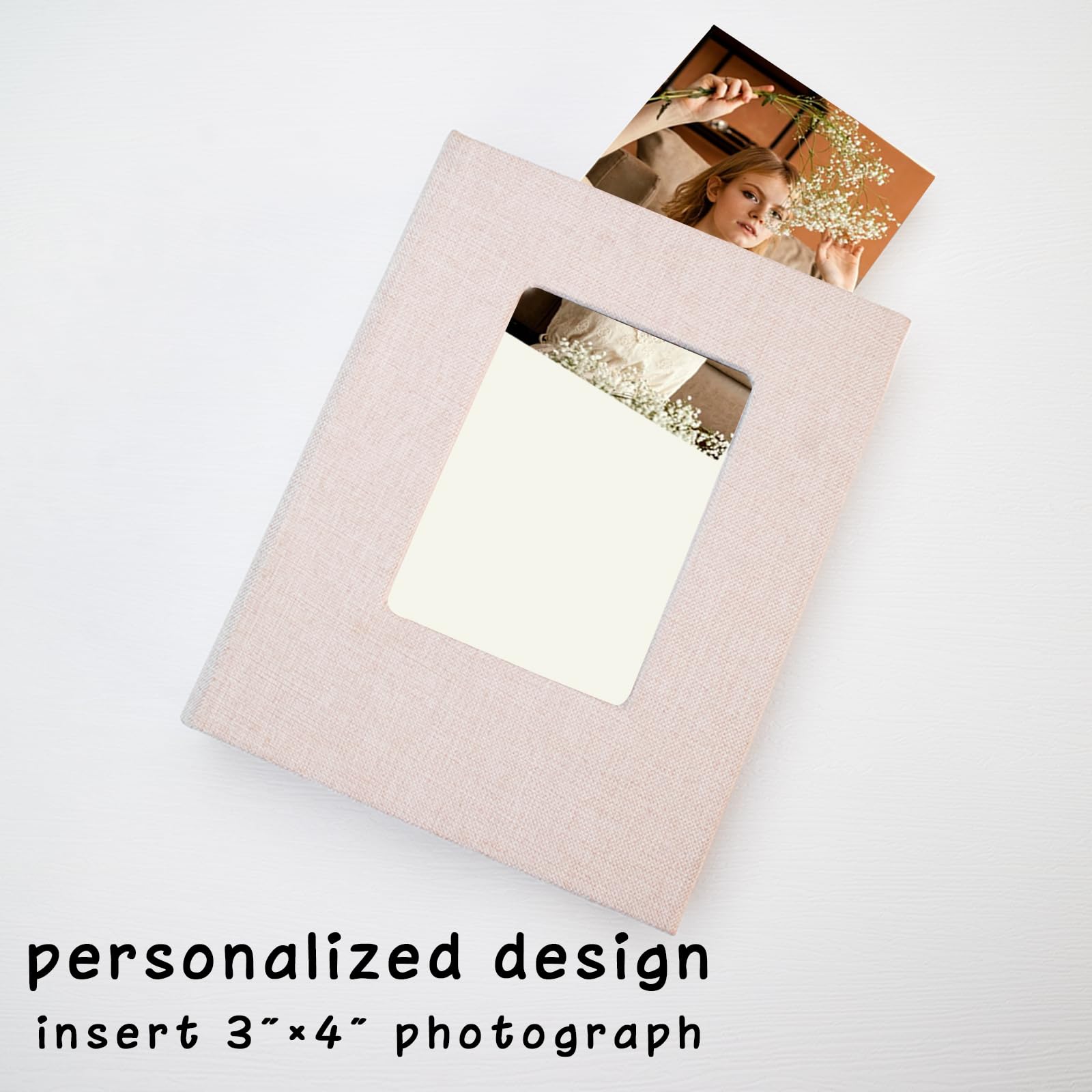Small Photo Album 5x7 Linen Picture Book, Each Mini 26-Page Album Holds 52 Photos, Art Presentation Folder for Postcards & Picture Storage