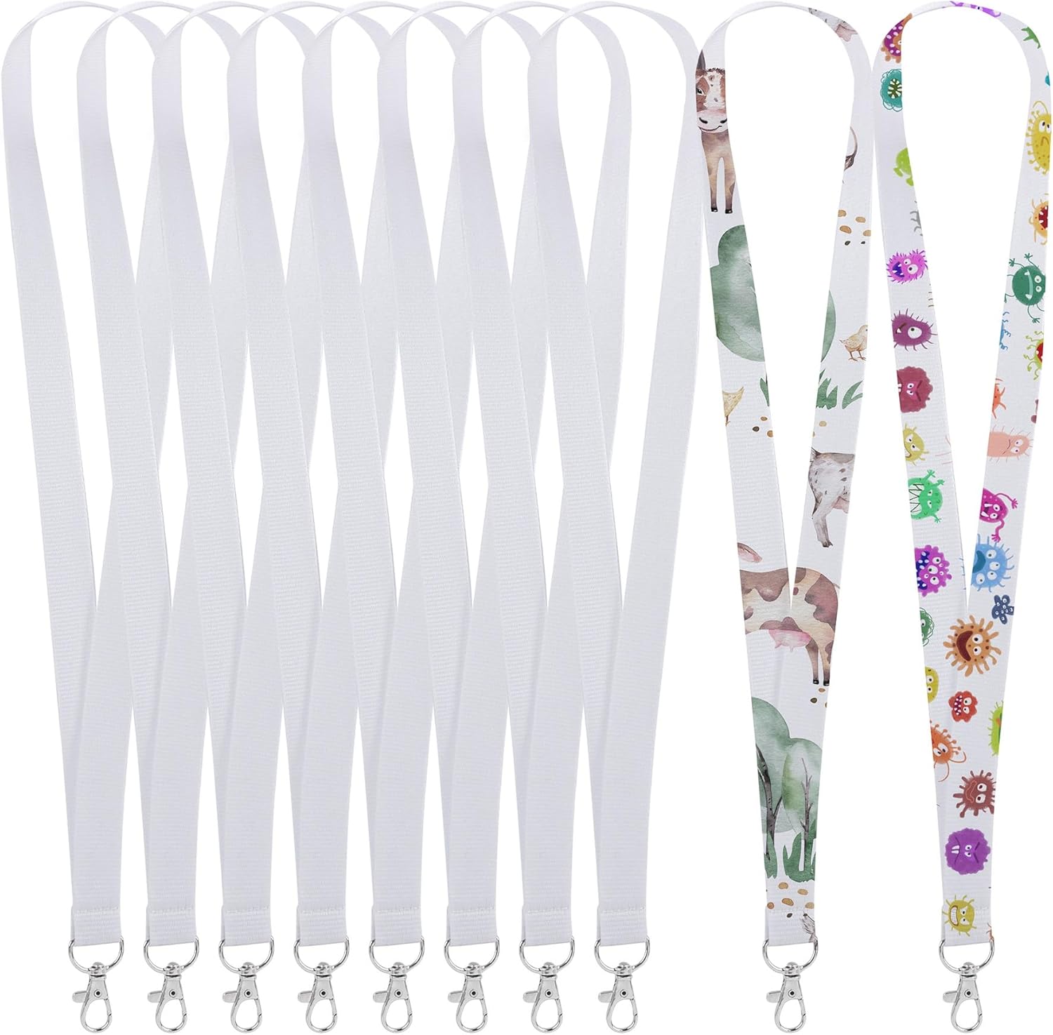 Framendino, 100 Pack Sublimation Lanyards Blank Bulk with Swivel Hooks Neck for ID Badge Work Card Holder
