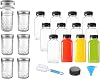 8oz PLastic Bottles with Caps 12Pcs and 6 PCS Regular Lids Mason Jars 8oz250ml for Juice Milk Homemade Beverages Yogurt,Jam