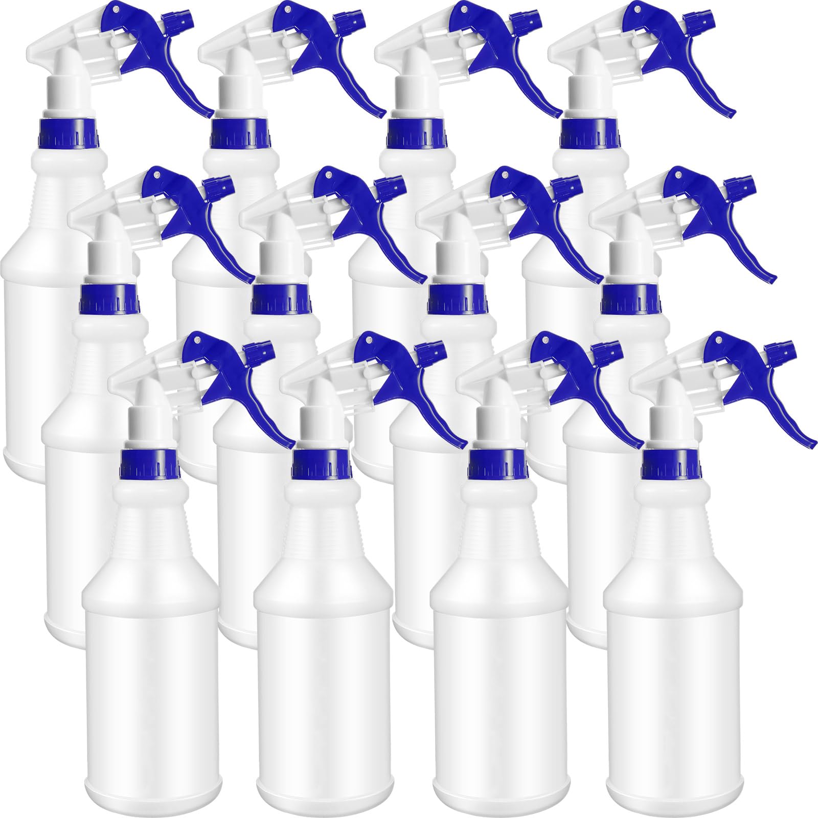 Eccliy 12 botellas de plástico de 16 onzas, pulverizador reutilizable vacío ajustable para limpieza, plantación, agua, baño y coci