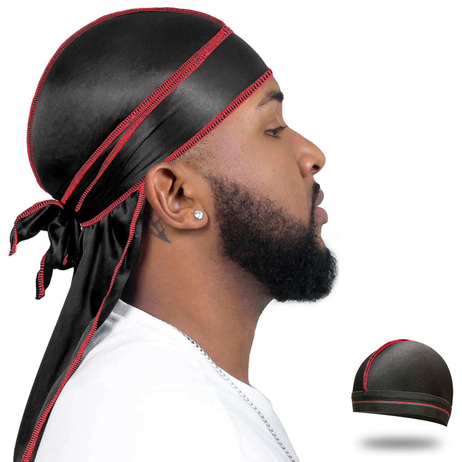 ForceWave Silky Durag for Men Wave Cap Satin Dorag for Men Women 360 Wave